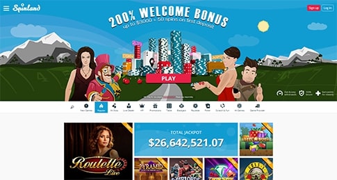 Die Lobby des Spinland Casinos