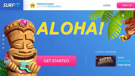 Surf Casino Hauptseite